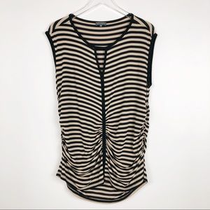 Vince Camuto Striped Ruched Sleeveless Top 1X